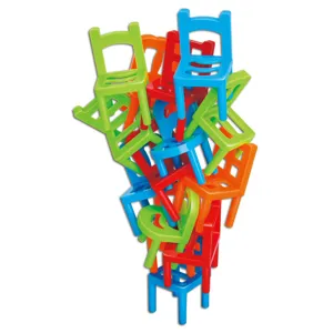 Ensemble de jouets de bureau mini chaises empilables d'équilibre coloré pour enfants et famille