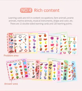 Cartes de lecture pour education precoce, cartes d'apprentissage recto-verso riches.