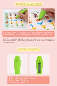 Stylo de lecture intelligent pour enfants avec cartes d'apprentissage jouet educatif