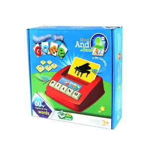 Kinder Englisch Lernspiel mit Wortkarten und Buchstabenbausteinen für die frühe Bildung.