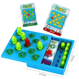 Kids frog jumping chess logic board game intellectual challenge puzzle tabletop toy set