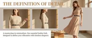 Minimalist thin leather belt for women with silver square buckle, elegant waist accessory for dress.