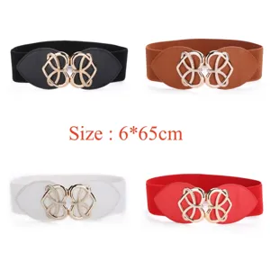 Ceinture large élastique pour femme mode rétro corset ceinture pour robe pull manteau