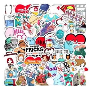Nurse Theme Waterproof Graffiti Stickers PVC Decals For Laptop Water Bottle Luggage Car Skateboard Helmet