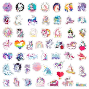 50 Stk süße Einhorn Aufkleber ästhetische wasserdichte Vinyl Sticker für Laptop Trinkflasche