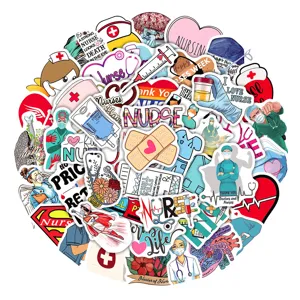 Waterproof nurse graffiti stickers, vinyl decals for laptop, water bottle, car, 50pcs pack.