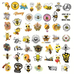Cute cartoon bee waterproof stickers laptop phone case decoration sticker set pack 50pcs