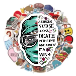 Waterproof nurse sticker pack for laptop water bottle car decor vinyl decal 50pcs