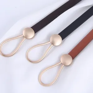 Cintura sottile in pelle da donna 1cm design minimalista fibbia metallica abito maglione