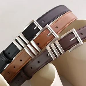 Genuine leather women belt with square buckle and triple metal loop detail for jeans and dresses.