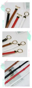 Women thin PU leather belt with metal OT ring buckle chic minimalist dress waist strap