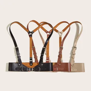 Cintura Imbracatura in Pelle Punk da Donna Sigillo in Vita Rivetto Regolabile Cinturino per il Corpo Accessori Moda Streetwear Gotico