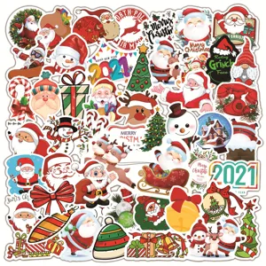 Pegatinas de Graffiti de Navidad Calcomanías de PVC Impermeables para Laptop Casco Botella de Agua Equipaje Decoración Festiva