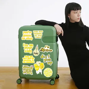 Cartoon fresh yellow waterproof quote stickers set for laptop suitcase phone case decor