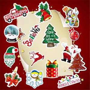 Christmas graffiti stickers set, holiday waterproof cartoon decal pack for water bottles.