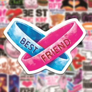 Best friend wristband waterproof vinyl sticker for laptop water bottle luggage decoration