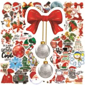 Christmas sticker pack 100pcs waterproof vinyl decals for laptop water bottle helmet gifts.