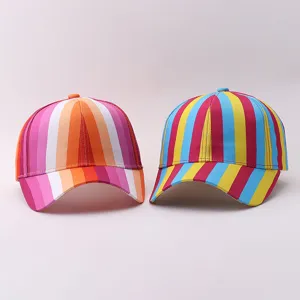 Casquette de baseball rayée colorée visière incurvée chapeau de soleil mode femme