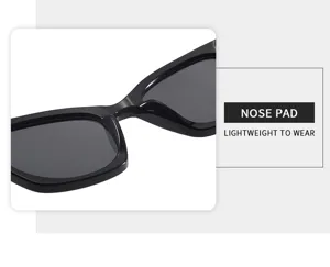 Fashion square sunglasses for women with anti-UV protection and lightweight comfortable nose pads.