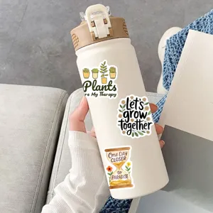 Pflanzen Motivations Aufkleber wasserdichte aesthetische Aufkleber fuer Trinkflaschen