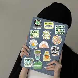 Detailansicht ästhetischer Pflanzen Motiv wasserfeste Aufkleber für Laptop Dekoration.