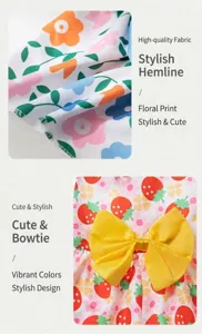 Blumen Haustier Prinzessin Kleid für kleine Hunde und Katzen mit Schleife und Farbe.