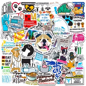 Stickers Cartoon Animal Veterinary Waterproof Aesthetic Vinyl Decals For Phone Water Bottle Skateboard Laptop