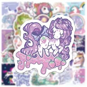 Süßes Einhorn Erdbeere Vinyl Aufkleber kawaii wasserdicht dekorativ für Laptop Flasche