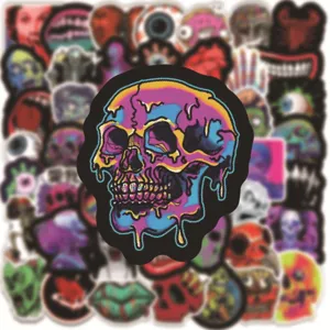 Wasserdichte Totenkopf Graffiti Sticker Pack, gruselige Skateboard Aufkleber 100Stk.