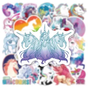 Wasserdichtes Einhorn Sticker Set, ästhetische Vinyl Aufkleber für Laptop und Trinkflasche.