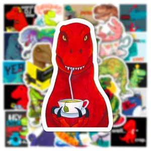50 Pcs Cute Dinosaur Stickers Vinyl Waterproof Cartoon Animal Decals for Laptop Bike Water Bottle
