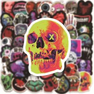 Bunte Horror Schädel Graffiti Sticker Set wasserdichte Vinyl Aufkleber für Laptop Tasse.