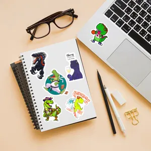 Cute cartoon dinosaur stickers waterproof vinyl decal for laptop notebook water bottle.
