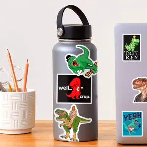 Funny dinosaur waterproof laptop stickers cute animal graffiti decals for water bottle cup