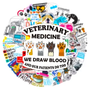 Cartoon animal veterinary theme waterproof sticker pack for phone case water cup skateboard decor