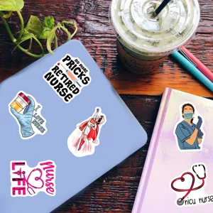 Waterproof nurse graffiti stickers for laptop, water bottle, and notebook decoration.