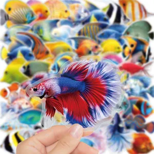 Waterproof fish stickers bulk ocean animal vinyl decals for laptop water bottle decor