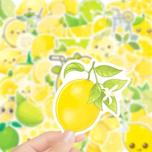 Summer lemon cartoon waterproof stickers, cute fruit sticker pack for DIY phone and luggage.