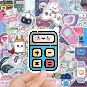 Cute calculator sticker waterproof vinyl kawaii sticker for phone case laptop skateboard