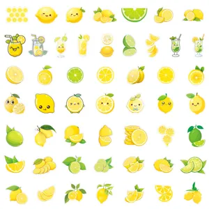 50pcs cute summer lemon stickers waterproof cartoon fruit decals for DIY phone luggage case