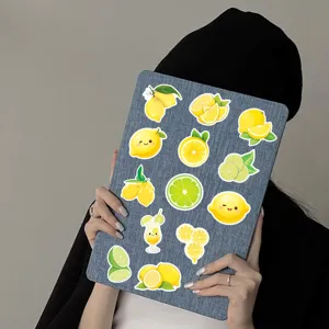 Cute waterproof cartoon lemon stickers, perfect for DIY phone cases and luggage decoration.