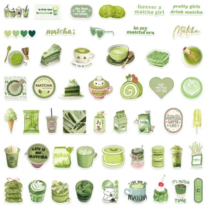 50pz simpatici adesivi matcha ragazza impermeabili adesivi decorativi per laptop valigia