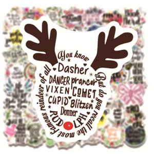 Christmas Reindeer Waterproof Graffiti Sticker Decal for Helmet Laptop Water Bottle