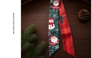 Dubbelzijdig zijden kerstlint streamer voor geschenkdoos verpakking handtas decoratie haarstyling.