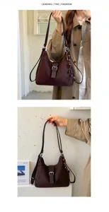 Chic brown suede shoulder bag for women, versatile dual-use casual backpack and daily handbag.