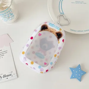 Sac de présentation de poupée en PVC transparent joli sac de rangement ours avec anneau