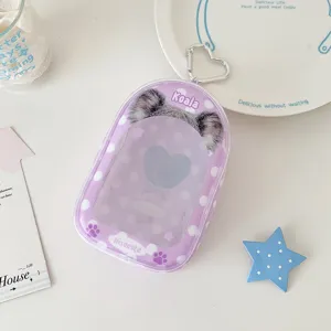 Sac de rangement transparent pour poupée avec joli design koala, sac anti-poussière à pois.