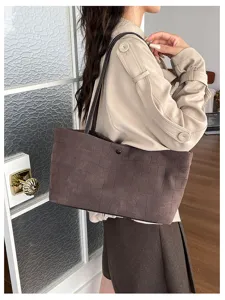 borsa tote marrone stampa coccodrillo grande capacita borsa a spalla elegante da donna