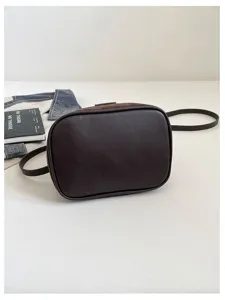 Sac bandoulière croissant en cuir marron style coréen minimaliste polyvalent femme sac