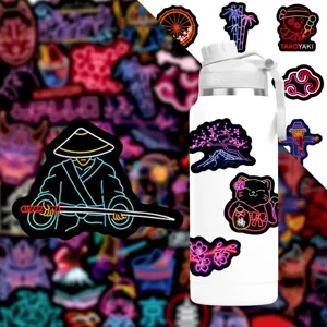 Japanese style neon graffiti stickers waterproof decals for water bottle phone case